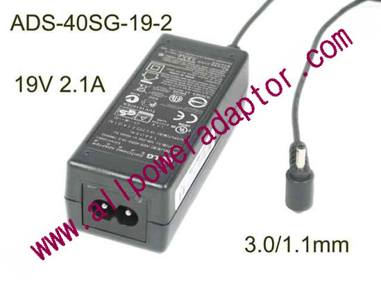 LG AC Adapter (LG) AC Adapter- Laptop ADS-40SG-19-2, 19V 2.1A, 3.0/1.1mm, 2P, New