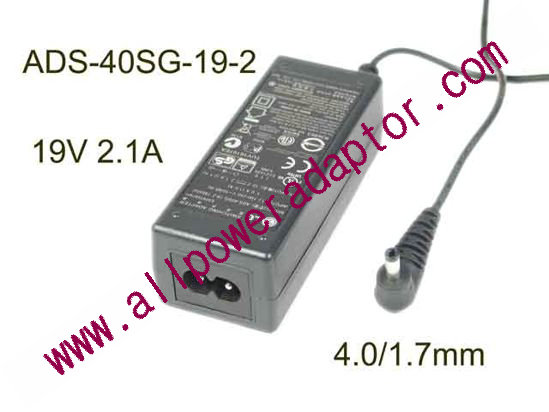 LG AC Adapter (LG) AC Adapter- Laptop ADS-40SG-19-2, 19V 2.1A, 4.0/1.7mm, 2P, New