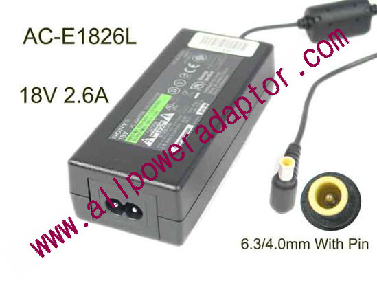 Sony AC Adapter (Sony) AC Adapter 13V-19V 18V 2.6A, 6.3/4.0mm WP, 2P