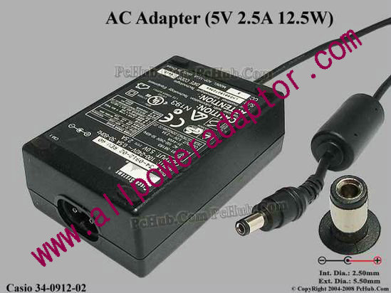 Cisco 34-0912-02 AC Adapter 5V-12V 5V 2.5A, 5.5/2.5mm, 2-Prong
