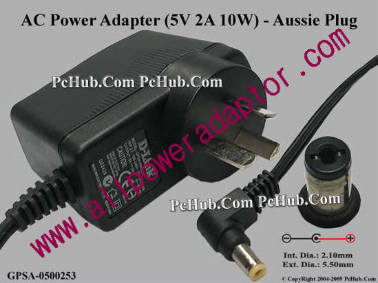 D-Link GPSA-0500253 AC Adapter 5V-12V 5V 2A 10W, 2.1/5.5mm, AU Pluge- 3P