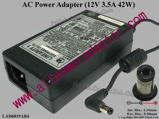 Linearity LAD6019AB4 AC Adapter 5V-12V 12V 3.5A, 5.5/2.1mm, C14