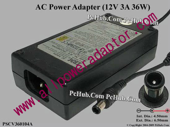 IBM AC Adapter 5V-12V 12V 3A, 6.5/4.5mm With Pin, C14