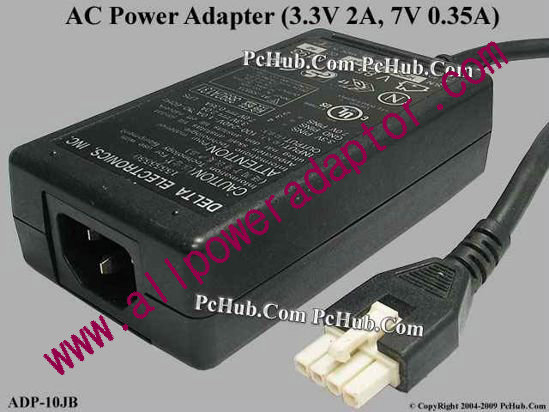 Delta Electronics ADP-10JB AC Adapter 5V-12V 3.3V 2A, 7V 0.35A, IEC C14