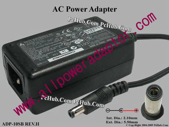 Delta Electronics ADP-10SB REV.H AC Adapter 5V-12V 5V 2A, 5.5/2.1mm, C14