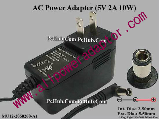 LEI / Leader MU12-2050200-A1 AC Adapter 5V-12V 5V 2A, 5.5/2.5mm, US 2-Pin Plug