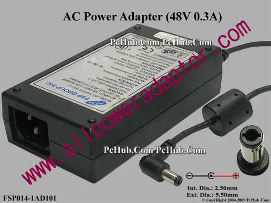 FSP Group Inc FSP014-1AD101 AC Adapter 48V 0.3A, 5.5/2.5mm, C14, New