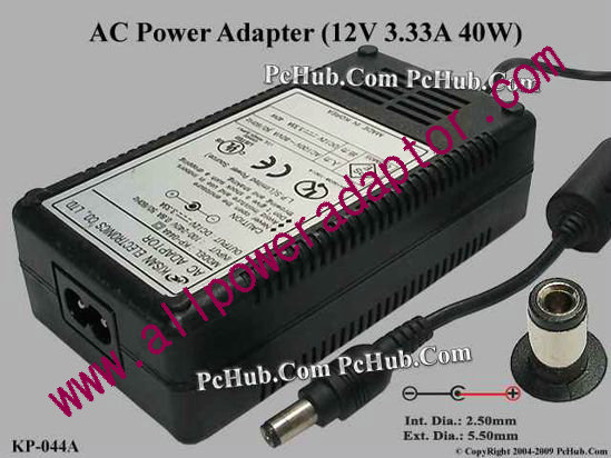 Kisan Electronics AC Adapter 5V-12V 12V 3.33A, 5.5/2.5mm, 2-Prong
