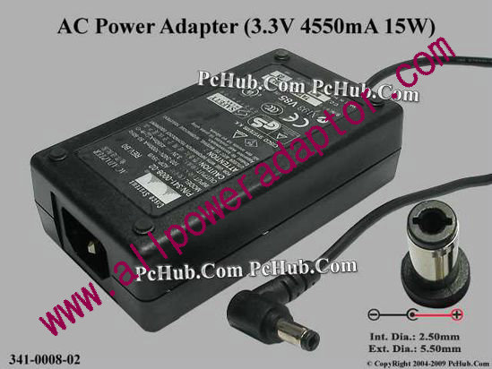 Cisco 341-0008-02 AC Adapter 5V-12V 3.3V 4.55A, 5.5/2.5mm, C14 - Click Image to Close