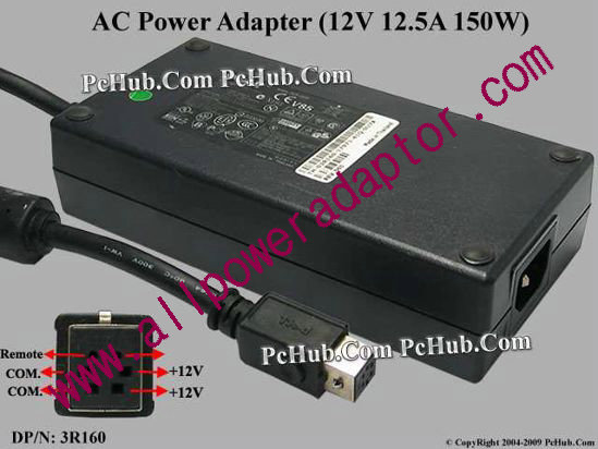 Dell AC Adapter 5V-12V 12V 12.5A, 6-Pin Hole, C14