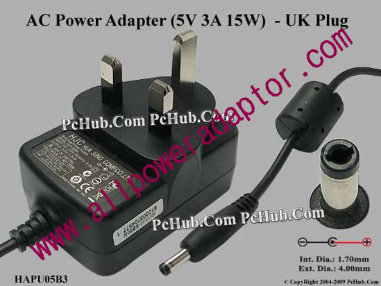 HJC HAPU05B3 AC Adapter 5V-12V 5V 2A 10W, 1.7/4.0mm, UK Pluge