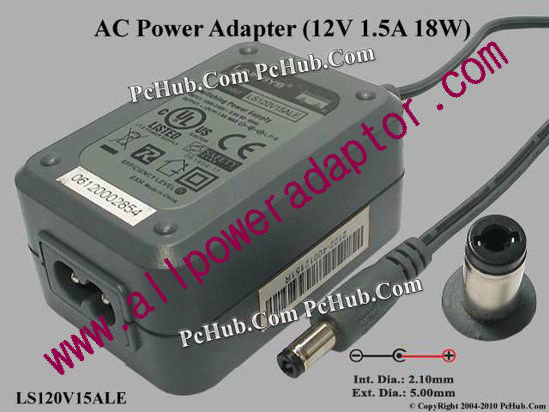 Linksys LS120V15ALE AC Adapter 5V-12V 12V 1.5A, 5.5/2.1mm, 2-Prong