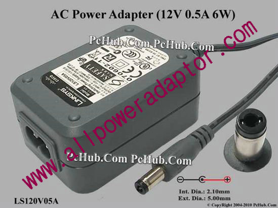 Linksys LS120V05A AC Adapter 5V-12V 12V 0.5A, 5.5/2.1mm, 2-Prong