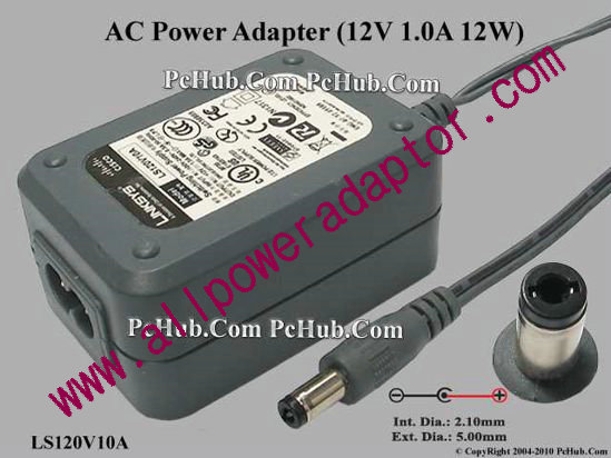 Linksys LS120V10A AC Adapter 5V-12V 12V 1A, 5.0/2.1mm, 2-Prong