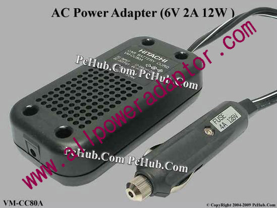 Hitachi AC Adapter 5V-12V VM-CC80A, 6V 2A, Car Adapter
