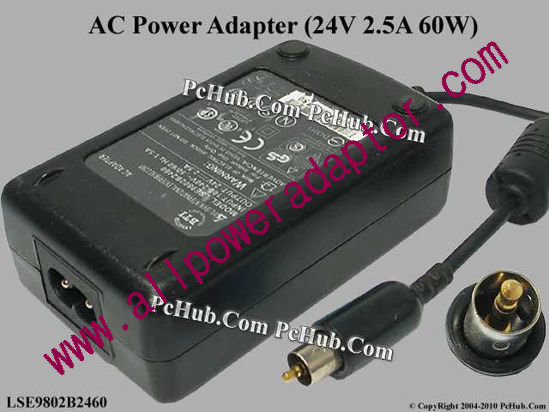 Li Shin LSE9802B2460 AC Adapter 24V 2.5A Apple Tip, 2-prong