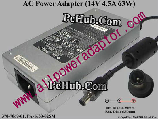 Sun Microsystems AC Adapter 370-7069-01, 14V 4.5A, Tip-E, (IEC C14)