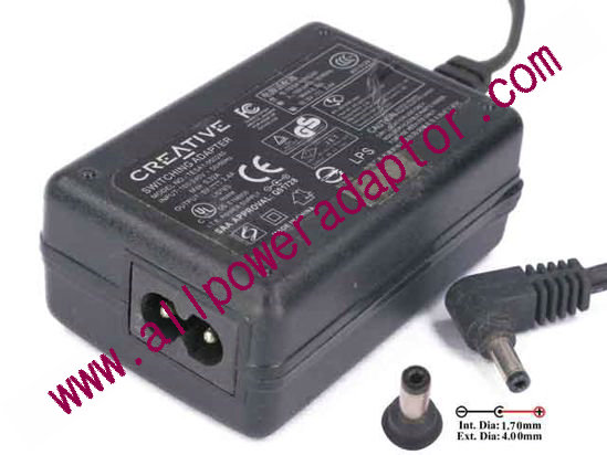 Creative Other Item AC Adapter 5V-12V 5V 2.4A, 4.0/1.7mm, 2-prong