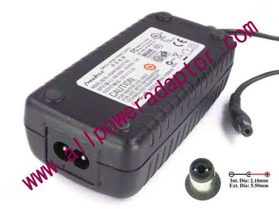 Freebox AC Adapter 5V-12V 12V 3.15A, Tip-B, 2-prong
