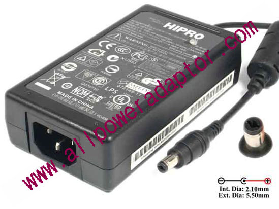 HIPRO HP-A0501R3D1 AC Adapter 5V-12V 12V 4.16A, 2.1/5.5mm, C14
