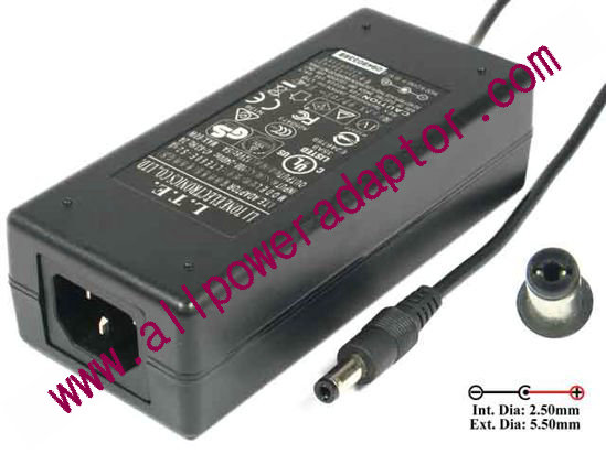 L.T.E. AC Adapter 5V-12V 12V 5A 60W, Barrel 5.5/2.5mm, IEC C14