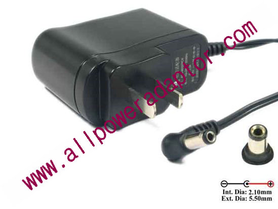 AOK OEM Power AC Adapter 5V-12V 4.6V 1A, 2.1/5.5mm, Europe Plug