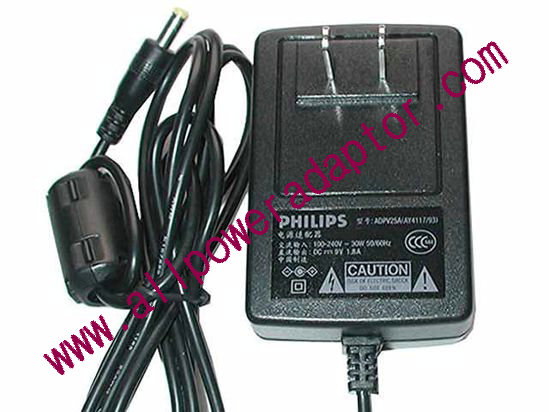 Philips AC Power AC Adapter 5V-12V 9V 1.8A, US 2-Pin Plug