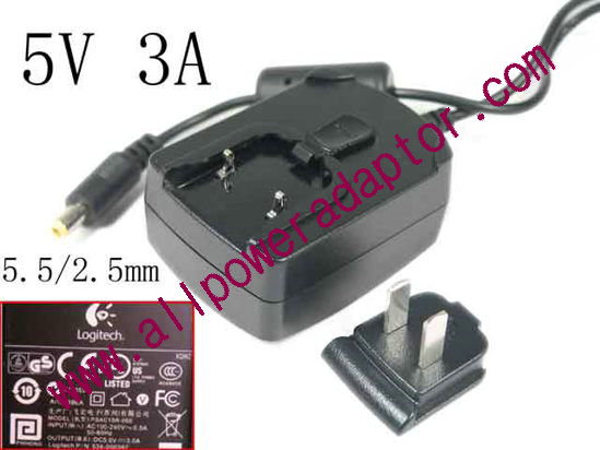 PHIHONG PSA15R-050P AC Adapter 5V-12V 5V 3A, 5.5/2.5mm, US 2-Pin Plug, New