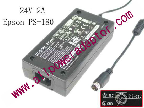 Epson AC to DC (Epson) AC Adapter 24V 2A, 3-Pin Din, C14