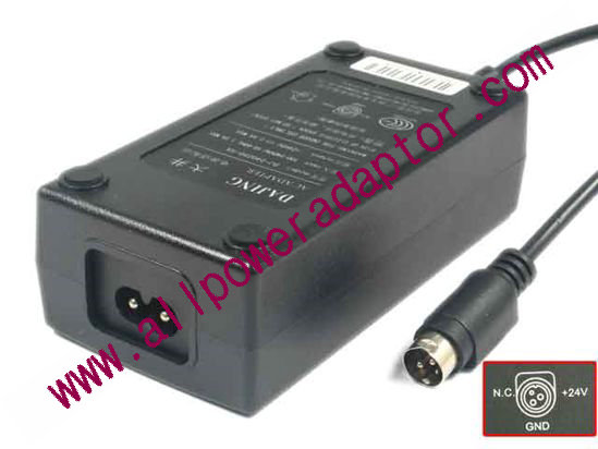 AOK Other Brand AC Adapter 24V 2.5A, 3-P D, P1=24v, 2-Prong