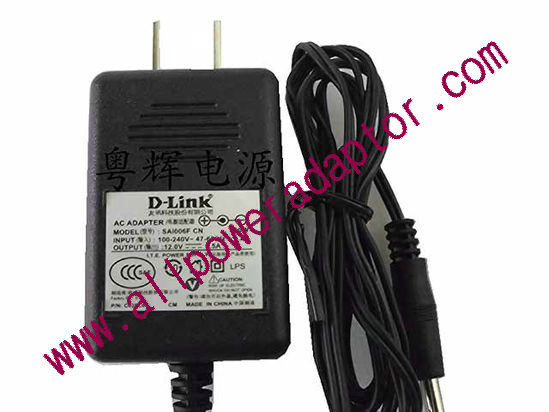 D-Link AC to DC (D-Link) AC Adapter 5V-12V 12V 0.5A, 3.5/1.1mm, US 2-Pin, New