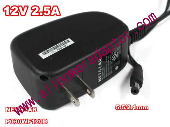 NETGEAR AC To DC (Netgear)) AC Adapter 5V-12V 12V 2.5A, 5.5/2.1mm, US 2-Pin, New