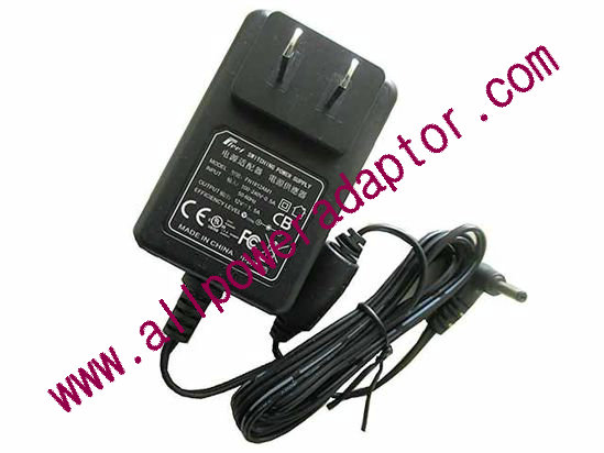 Fleet AC Adapter 5V-12V 12V 1.5A, 3.5/1.35mm, US 2-Pin, New