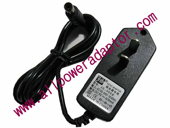 Jingsai AC Adapter 5V-12V 9V 0.6A, Baarel 5.5/2.5mm, US 2-Pin, New