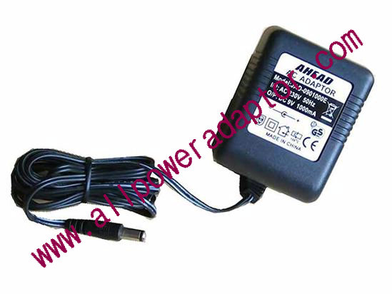 AHEAD AC Adapter 5V-12V 9V 1A, 5.5/2.1mm, EU 2-Pin, New
