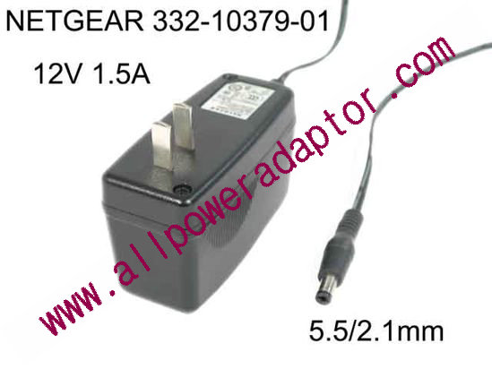 NETGEAR 332-10379-01 AC Adapter 5V-12V 12V 1.5A, 5.5/2.1mm, US 2-Pin, New