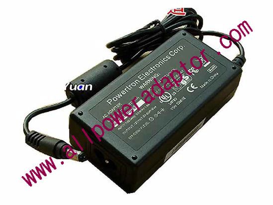 Powertron AC Adapter 5V-12V 12V 5A, 5.5/2.5mm, 3-Prong, New