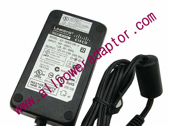 Cisco A2-36SG12R-V AC Adapter 5V-12V 12V 3A, 5.5/2.1mm, C14, New