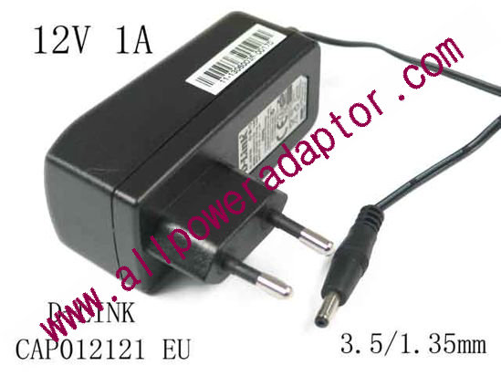 D-Link CAP012121CN AC Adapter 5V-12V 12V 1A, Barrel 3.5/1.35mm, EU 2-Pin Plug