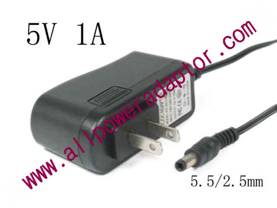 AOK OEM Power AC Adapter 5V-12V 5V 1A, 5.5/2.5mm, US 2-Pin, New