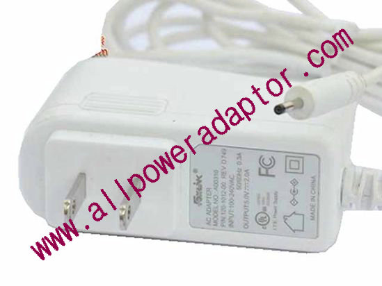 Kindle AC Adapter 5V-12V 5V 2A, 2.5/0.7mm, US 2-Pin, New