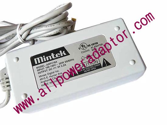 Mintek AC Adapter 5V-12V 9V 2.2A, 4.0/1.7mm, US 2-Pin, New