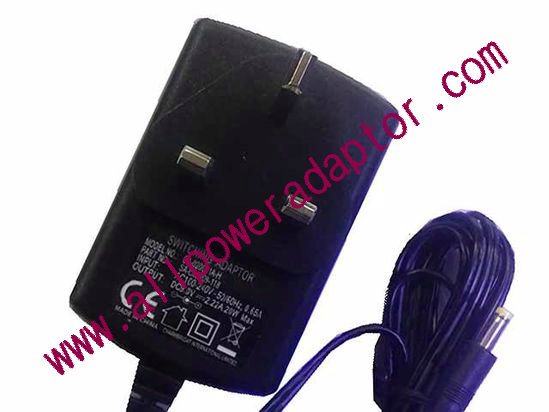 AOK OEM Power AC Adapter 5V-12V 9V 2.2A, 5.5/2.5mm, UK 3-Pin, New