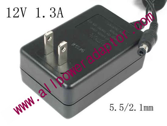 Sino American SA115B-12 AC Adapter 5V-12V 12V 1.3A, 5.5/2.1mm, US 2-Pin, New