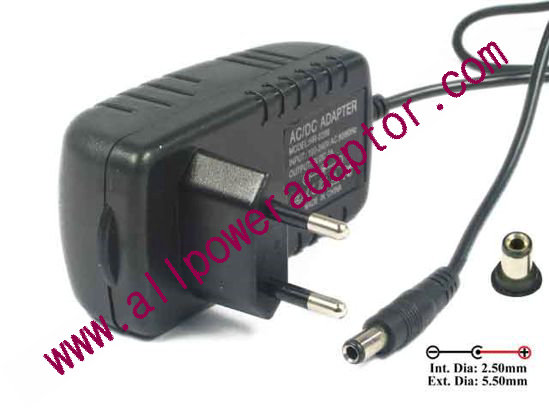 AOK OEM Power AC Adapter 5V-12V 9V 2A, 5.5/2.5mm, EU 2-Pin Plug