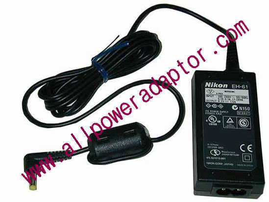 Nikon EH-61 AC Adapter 5V-12V 4.2V 1.5A, Tip, 2-Prong