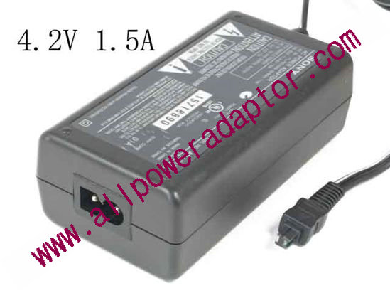 Sony AC Adapter 5V-12V AC-LS1A, 4.2V 1.5A, Ractangular Tip, 2-Prong