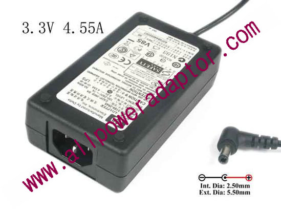 HP 5189-2945 AC Adapter 5V-12V 5189-2945,3.3V 4.55A, Barrel 5.5/2.5mm, IEC C14