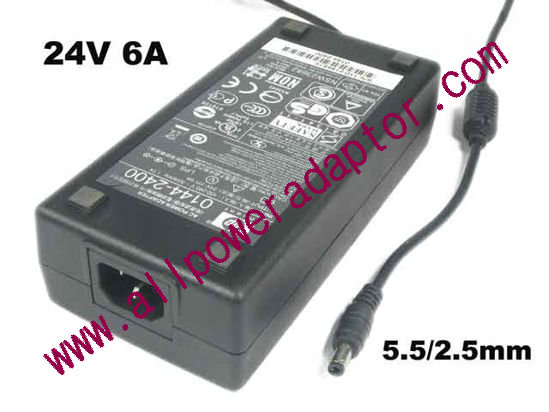 HP AC Adapter 24V 6A, Barrel 5.5/2.5mm, IEC C14 - Click Image to Close