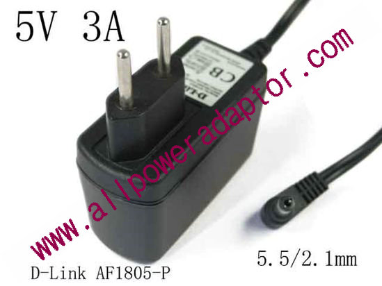 D-Link AF1805-P AC Adapter 5V-12V 5V 3A, Barrel 5.5/2.1mm, EU 2-Pin Plug - Click Image to Close